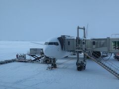 JAL 551便は、旭川に着陸したことはしたのですが・・・
急な吹雪で誘導路のラインが雪で埋まり見えないということで
ゲート直前っで牽引車待ちに(>_<)

