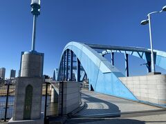 丸子橋。
昭和9年に建設されて、現在は平成12年にかけ替えられた二代目です。