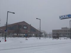 TVのニュースでは10年に一度の大寒波。
明け方までの強かった風は弱くなったんで、時間をずらして出発します。
雪で誰もいない彦根駅前。