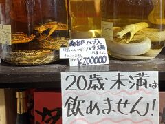 【国際通り】

なんじゃこりゃ～!!

久しぶりに見る「ハブ酒」は...見た目よりも、その金額にびっくり!!