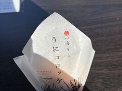 「天草　海まる」でうにコロッケなるものを。
こんな感じで買い食いもできます。

「五木屋本舗」で山うにとうふをお土産に購入。
昨日、料理屋で食して、気になっていたので。