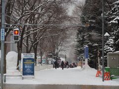 雪は降ったり止んだり。ときおり吹雪にもなります。