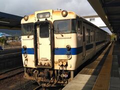 そろそろ枕崎行の時間なので改札が始まり、鹿児島中央駅発枕崎行の列車が到着です。
キハ47の2両編成でした。
