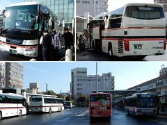 　松江駅前のバスのりばでは，広島駅新幹線口行きの一畑バスが発車するところでした。いや，まだ帰るわけには行きません。
　正面に見える一畑百貨店の地下で，昼食を調達しましょう。