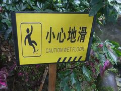 十分駅に帰ってきました。

中華圏といえば「小心地滑」とその絵。
いいですね、何回見ても。

よく濡れてて滑りやすいんだわ。