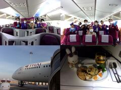 色々とあった５日間のバンコク滞在の旅を楽しみ、３年越しのタイ国際航空ビジネスクラスに乗ることができました(;^ω^)。
暖かい微笑みの国から一気に飛んで…、