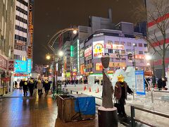 さてさて、まだ晩御飯を食べていない足で急いで向かったのはすすきの。雪まつりウィークとあってか賑わっていました。