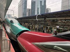 旅の1日目の2月23日（木）は、東京駅8時40分発の新青森行き東北新幹線『はやぶさ9号』に乗車しました。

乗車前に盛岡まで併結される秋田新幹線『こまち9号』との連結部を撮りました。