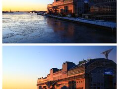 幣舞橋からの夕景
フィッシャーマンズワーフＭＯＯが西日に照らされて輝いています。