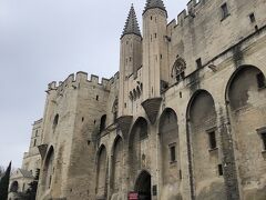 アヴィニョン教皇庁（法王庁）（Palais des Papes）。ヨーロッパ最大のゴシック宮殿。
14世紀から15世紀にかけてカトリックの派閥争いが激しくなり、1309年にローマ法王は教皇庁をローマからアヴィニョンへと移し、1377年まで７人の法王がここで暮らし、宮殿を豪華絢爛に装飾しました。
しかしフランス革命により、宮殿内のほとんどの装飾品が失い、往時の面影が残っていません。