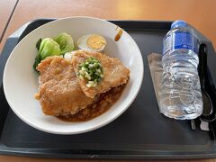 トゥモローランドにあるコメットカフェで豚唐揚げ＆餡かけ丼をチョイス。
昨日は全員炭酸からしか選べないと思って炭酸ジュースにしたけど、2日目になると少しだけ気持ちに余裕が出来るみたいで、「ボトルウォーターOK？」と聞くと、お水にしてもらえました！

そしてまた2dayパスクーポンが使えました&#128516;
お味もGOOD&#128077;
美味しいし、ボリュームもあってよかったです&#128149;