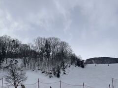 食後、スキーが得意な夫をひとりゲレンデに送り出しました。