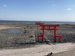 バス停を撮るのに夢中になっていたら佐賀県へ
楽しみにしていた海の中の鳥居
なんと！干潮まさかのまさかでした～
干潮のことは頭になかったあ