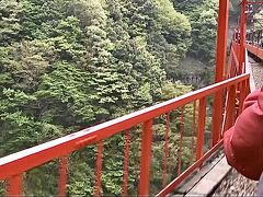 現在トロッコ電車が走っている新山彦橋です。
新山彦橋からは旧山彦橋の遊歩道がよく見えました。