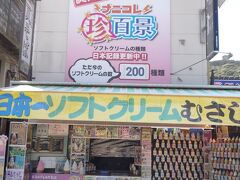 向かいのソフトクリーム屋さんは
テレビに出たソフトクリームの種類が200種類も日本一だそうです。
