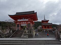 清水寺の象徴的な風景の一つ。朱色の仁王門と三重塔。
清水寺前の坂道を含め、激混みのイメージしかありませんが、金曜日とは言え8時過ぎということで、観光客もまだ始動していないようです。
重要文化財の仁王門は、応仁の乱で焼失した後、室町時代に再建され、2003年に解体修理されたものを見ることが出来ます。