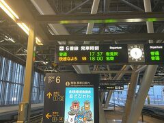 旭川駅から滝川駅までは普通列車で40分程。
乗る列車は17時37分発、普通岩見沢行きです。
私が旭川駅に着いた時間には特急列車への接続がなかったので、普通列車に乗ります。