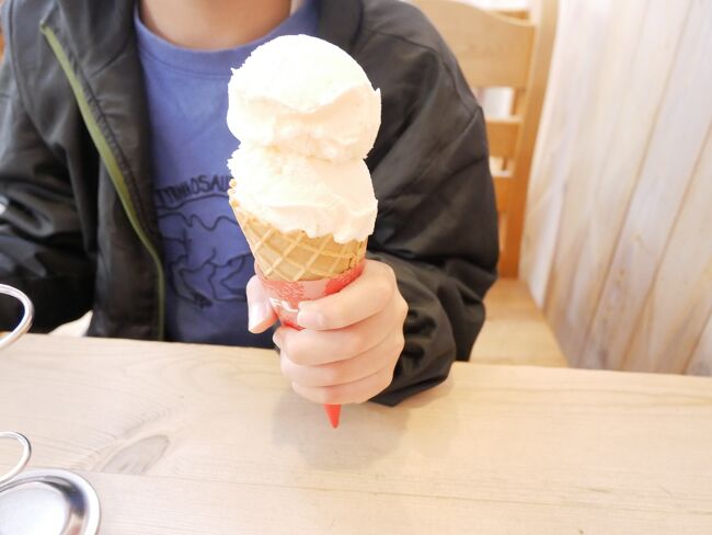 ここのミルクアイスは子供大絶賛、優しいお味。