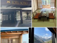 今宵の宿「HOTEL穂高」です。
部屋の入り口がJapaneseしてます。
部屋からのアルプスの眺めは素晴らしいです。