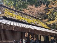 平野屋で降ろして貰ってあゆを食べようと思ったら、まだ季節では無いとの事、詰めが甘かった。
坂道を愛宕念仏寺歩く事になる。
外国人がマンテンバイクで 此処まで来ているのには驚いた。アクティブ。
タクシーの運転手さんは迷惑そうだった。　
藁ぶき屋根は外国の方には人気らしい。