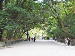 時間が余ってるー、ということで
金山駅近くのスポットをググると、
熱田神宮と出てくる。

やだ。遠いんじゃないの？と見たら
金山駅から名鉄でたったひと駅、
こんな街中にあるんだねー、と熱田神宮へ。

とっても広いです。東京ドーム６個分。

シェーンブルン宮殿の
庭園並みだわと思ったら、

シェーンブルン宮殿の庭園って
東京ドーム36個分。失礼しました～。