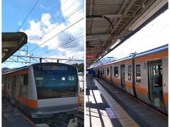 時刻は１４：００、高尾駅に到着しました。
写真は乗って来た列車。ホント、天気が良いなぁ～！！
ですが…今日は移動するだけで終わってしまう予定です。
