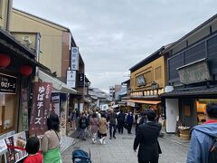 帰りは清水坂の商店街を歩きます。
凄い人混みでした。
休日になったらもっと多くの人でにぎわうでしょうね。