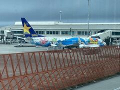 那覇空港でスカイマークのピカチュウジェットが見られました。