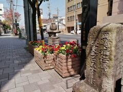 実はこの伝馬通りは旧東海道で、この辺りは岡崎宿の中心部。“岡崎宿伝馬歴史プロムナード”として通りの両歩道に、20基の石像が並べられています。