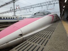 なぜか券売機や出札の写真を撮りそびれてしまったようで、いきなりホームに向かっている。というのも博多駅からやってきたキティちゃんカラーの新幹線を見かけてしまったので焦ってホームへ駆けあがってしまった。