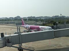 福岡空港に到着、プリキュア特別塗装機だったようですがプリキュアは詳しくないのでよくわかりません。