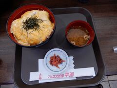 昼食はバスターミナルでかつ丼