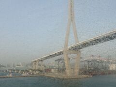 　釜山港大橋をくぐり、ほどなく接岸です。
　韓国の皆さんはとにかく早く下船しようと、下船口に荷物で行列を作ってました。５年経っても変わらないなぁ…

