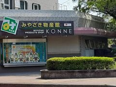 道を隔てて「宮崎物産館　KONNE」　宮崎のものをいろいろ取り揃えて、種類が多いです。
ただ、荷物を持って歩かなければいけないので、見学だけにしました。