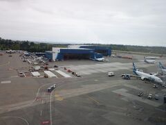 　シアトルタコマ空港に到着。見慣れないアラスカ航空の尾翼の人の顔風デザインが気になります。