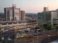 ホテルからの景色。松江駅目の前です。