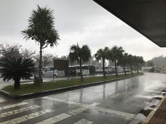 …と言っても已む無し。土砂降りのなか空港に到着。見るからに激しい雨が降っています。