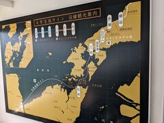船内にあった天草宝島ラインの航路。現在は松島より先は運休になっています。