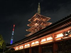 最後に浅草寺見学。もう何度も来ているけれど、夜は久々。息子も最近社会見学で昼間来たのだけど、夜は初めてで楽しんでいた。