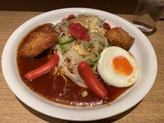 ついてすぐ晩御飯。
チャオであんかけスパゲティ～
量が多かったけど、ぺろりと完食。