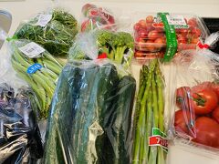 その後、道の駅 米沢に寄って果物と野菜をお買い物。
トマトにアスパラ、きゅうり、インゲン、茄子、ブロッコリー、おかひじき。
いちごとさくらんぼ。