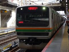 早朝の上野駅、今回はここから小田原駅まで東海道線のグリーン車で進む。