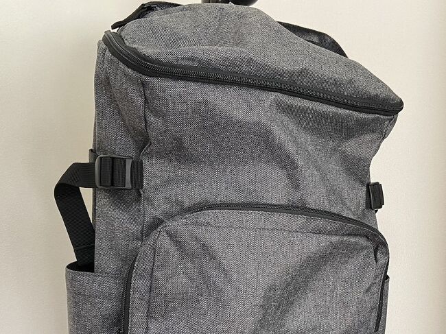 この生地のリュック、3月に来た時に日本でも買えるだろうと思い、買わなかったもの。日本では販売していなかったので、今回購入しに来たのでした。<br />同じタイプのリュックとほぼ同金額。<br />ハードタイプではない生地制のスーツケースもあったけど、そちらはあまり心惹かれなかったので購入はせず。