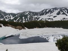 みくりが池の氷が融けて、ちょっとハート型に見えますね。