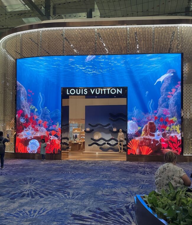 各ターミナルにあったヴィトンのデジタル広告。<br />奇抜さに目を奪われます。