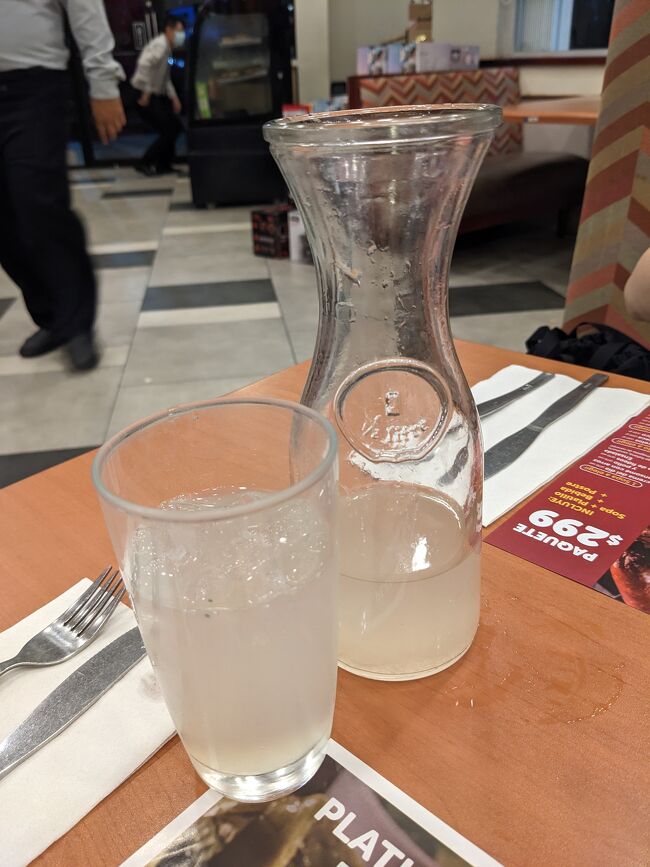 外国人だとわかると、英語のメニューを渡してくれました。<br />飲み物はレモネードのようなもの。