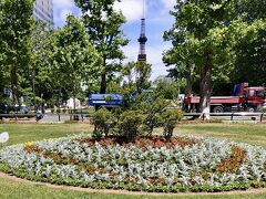 大通公園が花いっぱいで飾られています。

本格的な夏になると、夏フェスタが開催され、名物ビヤガーデンが始まります。