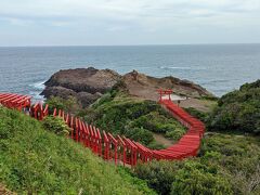 早起きして、「元乃隅神社（もとのすみじんじゃ）」に向かいます。到着したのが７時半前くらいかしら。