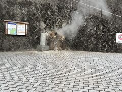 来宮神社へ歩いて行く途中に熱海七湯のひとつ「野中の湯」がありました。湯けむりがもうもうと出ていたので熱いお湯が出ているんだろうなと思いましたが、私有地の敷地内にあるため、近くまでは行けませんでした。