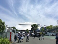 メイン球場のベルーナドームでは、昼過ぎから試合が予定されていました。
チケット売り場の上の広場には、ドラクエウォークのフォトスポットが設置されていました。
